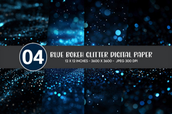 Blue Bokeh Glitter Digital Paper Product Image 1
