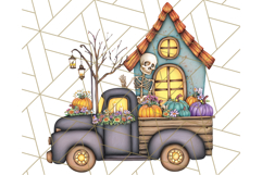 Halloween Cottagecore Truck PNG Clipart, Fall Style Clip Art Product Image 3