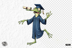 Whimsical Graduation Frogs PNG Clipart Product Image 1