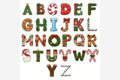 Christmas Alphabet PNG Bundle | 26 Holiday Letter Clipart Product Image 2