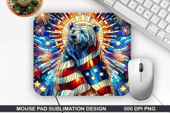 Bear Mouse Pad Sublimation, 4th Of July Mouse Pad PNG Product Image 1