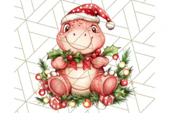 Christmas Dinosaur PNG Clipart, Cute Dino Holiday Art Png Product Image 3