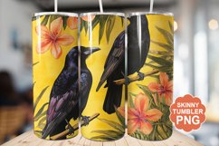 Summer Tropical Crow Tumbler | Summer Tumbler Wrap Product Image 1