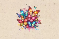 Watercolor Butterflies sublimation print design PNG Product Image 2