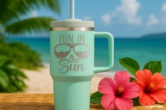 Fun In The Sun SVG Engraved | Beach Quotes SVG Product Image 1