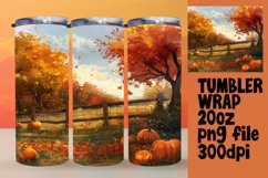Autumn Watercolor Pattern | 20oz Tumbler Sublimation Wrap Product Image 1