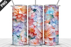 3D Flowers Tumbler Wrap | Sublimation Design | Tumble PNG Product Image 3