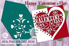 Happy Valentine's Day Card SVG, Greeting Card Template SVG Product Image 2