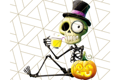 Quirky Skeleton Clipart PNG, Funny Halloween Bones Art Product Image 3