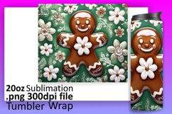 3D Gingerbread Man Tumbler Wrap for Festive Moments Product Image 1