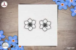 Forget Me Not Flower Earrings Laser Cut | Jewerly | SVG Product Image 2