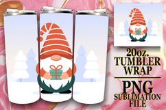 Cheerful Sublimation 20oz tumbler wrap, Gnomes Product Image 1