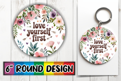 Bright Ornaments Circle Sublimation, Flower Quote Product Image 1