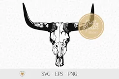 Bull skull #3 svg, Cow skull svg, png Product Image 1