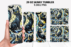Cat Skinny Tumbler 20oz Wrap Design, Halloween Tumbler Wrap Product Image 1