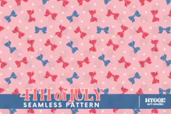 American 4th of July Patriotic Coquette Bow Seamless Pattern Product Image 1
