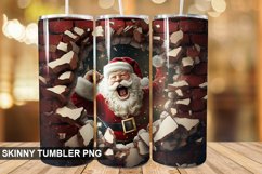 3D Christmas Santa Cracked Hole PNG Tumbler Design Product Image 1
