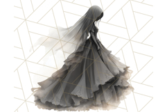 Dark Enchanted Princesses, Gothic Fairy Tale Clipart PNG Product Image 3