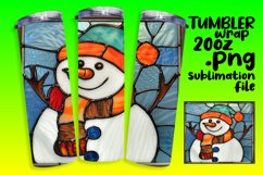 Christmas 3D Stained Glass Tumbler Wrap Snowman Product Image 1