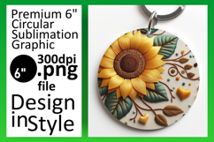 Chic Circle PNG Keychain Design , 3D Flower Product Image 1