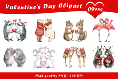 Valentine Cute Animal Couples Clipart PNG Product Image 1