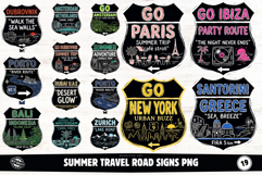 Summer Travel Road Signs PNG Clipart Product Image 1