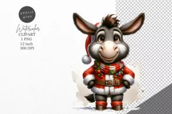 Christmas clipart, Donkey clipart, Winter clipart Product Image 1