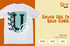 Golden Sage Co Boho Floral Monogram Product Image 1