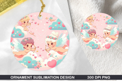 Cupid&#039;s Stained Glass Ornament PNG, Digital Download File Product Image 1
