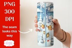 Christmas llama tumbler wrap for sublimation, cute llama PNG Product Image 2