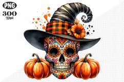 Halloween Skull Sublimation - Clipart PNG Design Product Image 1