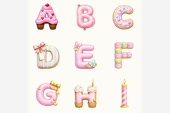 Happy Birthday Alphabet PNG | Girls Birthday Letters Clipart Product Image 5