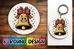 Joyful Circle Coasters Sublimation, Cute Christmas Product Image 1