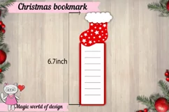 Christmas Santa's sock bookmark Template svg, paper cut svg Product Image 3