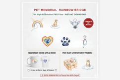 Pet Memorial Rainbow Bridge Clipart | 70 Watercolor PNG Product Image 15
