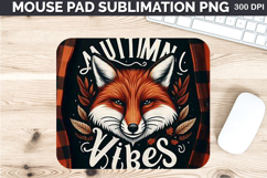 Watercolor Cat Mouse Pad Sublimation - Thanksgiving PNG Product Image 1