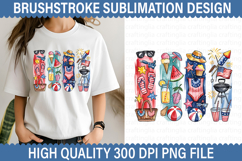 4th of July Brushstroke Sublimation - Patriotic Brushstroke Product Image 1