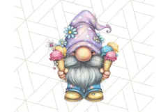 Ice Cream Gnome Clipart PNG Summer Dessert Art, Summer Gnome Product Image 3
