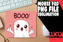 Watercolor Ghost Mouse Pad Adorable Halloween Product Image 1
