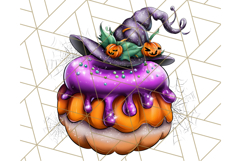 Halloween Donut Clipart PNG, Cute Spooky Doughnut Art Product Image 3