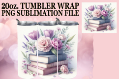 Playful moments 20oz tumbler wrap, Book and flower Product Image 1