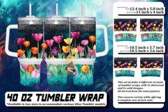 Sparkling Floral Leopard Tumbler Design 40oz Product Image 1