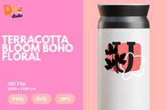 Terracotta Bloom Boho Floral Monogram Product Image 1