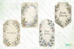 Vintage Winter Tags Clipart Product Image 1