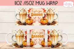 Pumpkin spice season mug wrap PNG for sublimation, Fall mug Product Image 3
