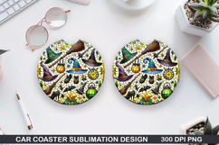 Witch Hat Car Coaster Sublimation |Halloween Coaster PNG Product Image 1