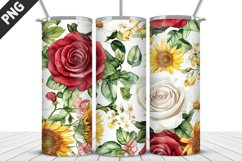 Valentine&#039;s Day Flowers Tumbler Wrap | Sublimation Design Product Image 1