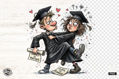 Graduation Girl and Boy PNG - Graduation Clipart Product Image 1