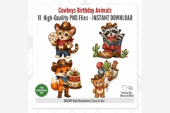 Cowboy Birthday Animals Clipart PNG | Western Party Animal Product Image 6