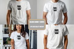 Gildan 64000 Model Mockup, Gildan White TShirt Mockup Product Image 1
